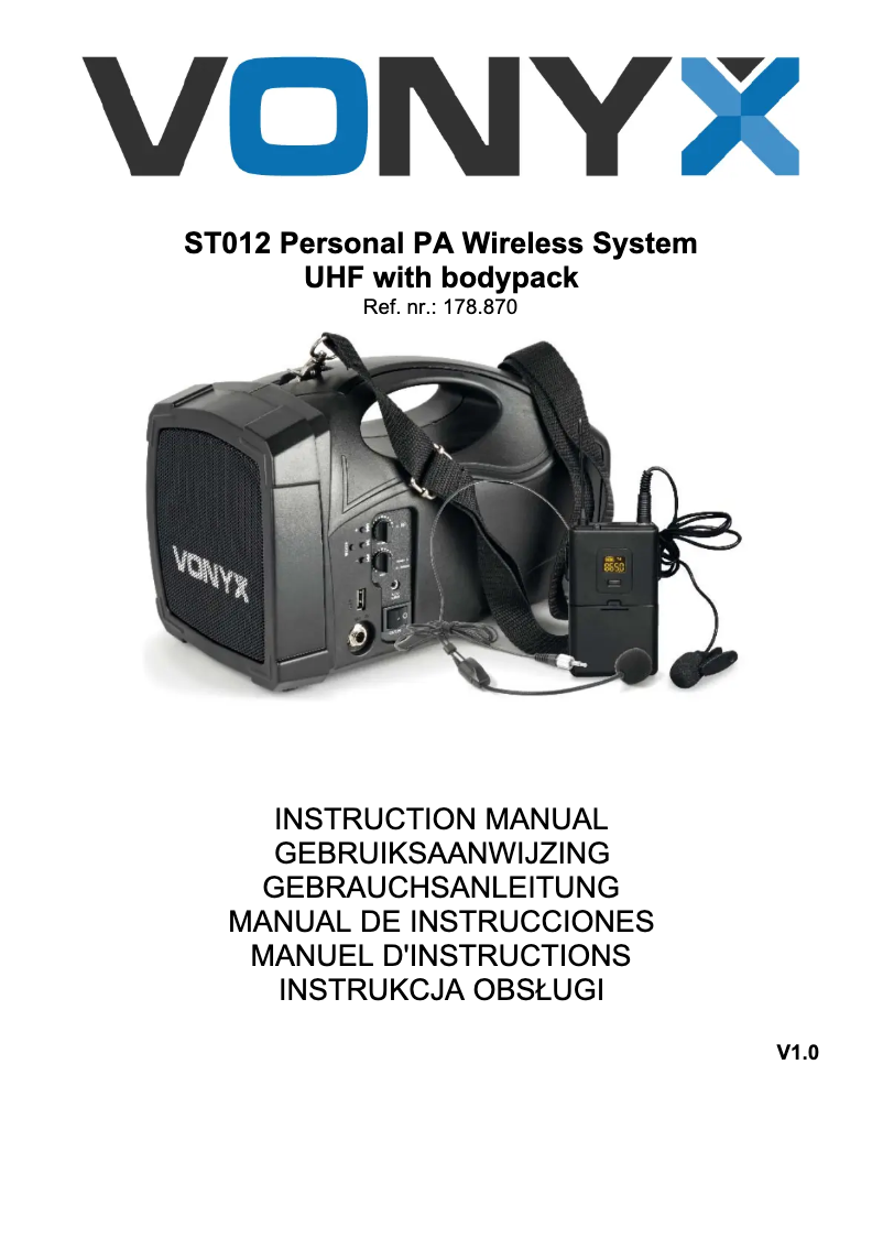 Página 1 del manual Manual de usuario Vonyx ST012