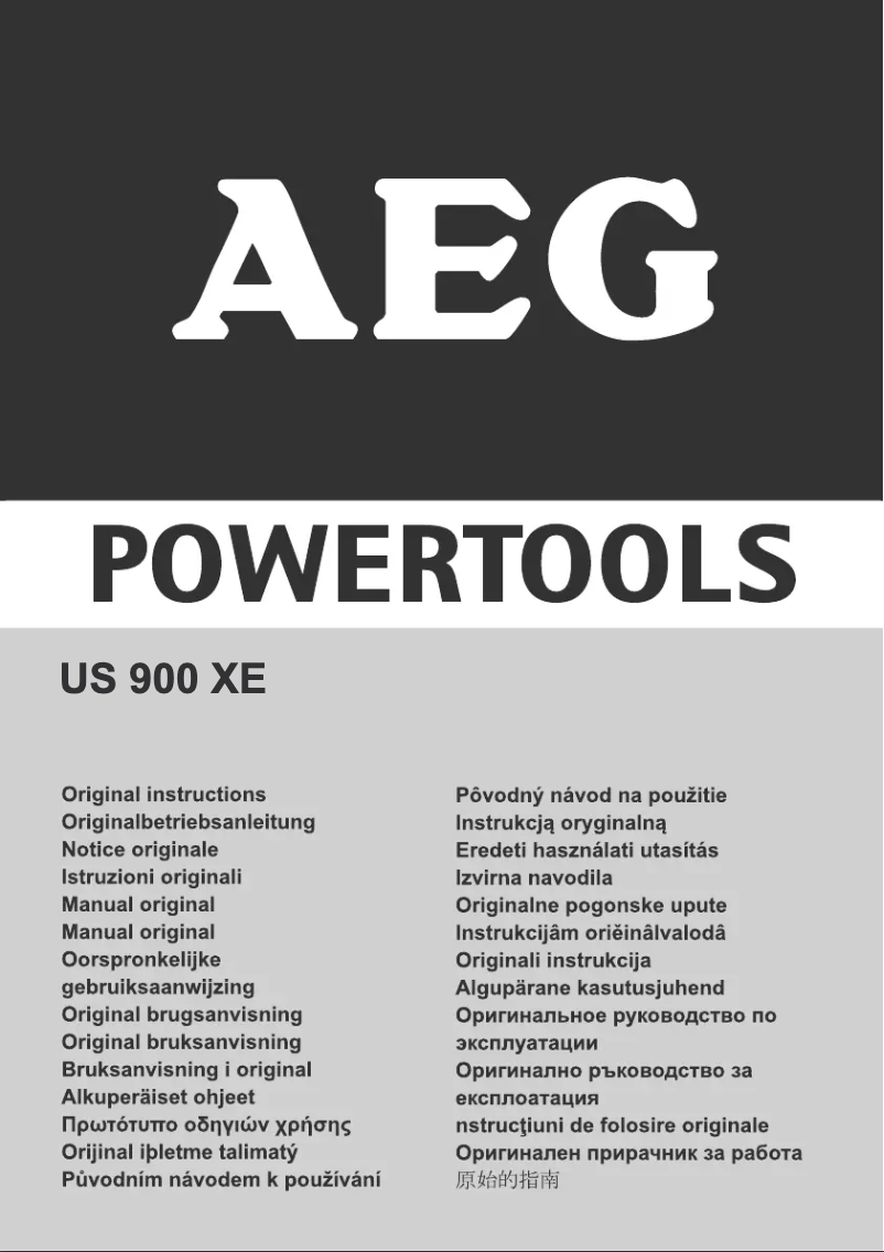 Page 1 of the manual User Manual AEG Powertools US 900 XE