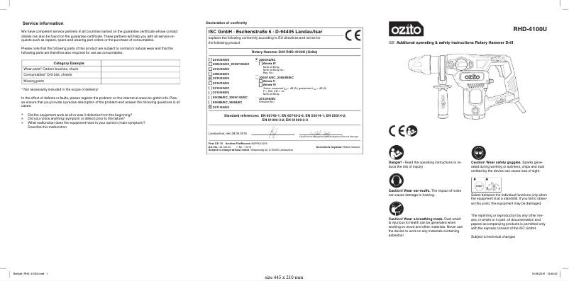 Image de la première page du manuel de l'appareil RHD-4100U