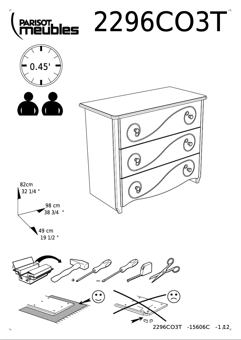 Page n°1 - Manuel utilisateur Parisot Alice 2296CO3T