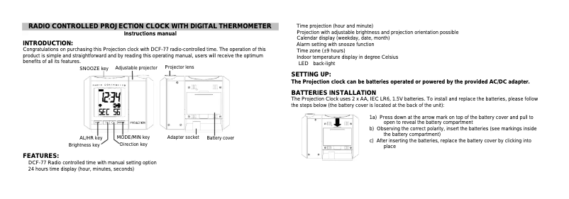 Page n°1 - Manuel utilisateur Techno Line WT 535