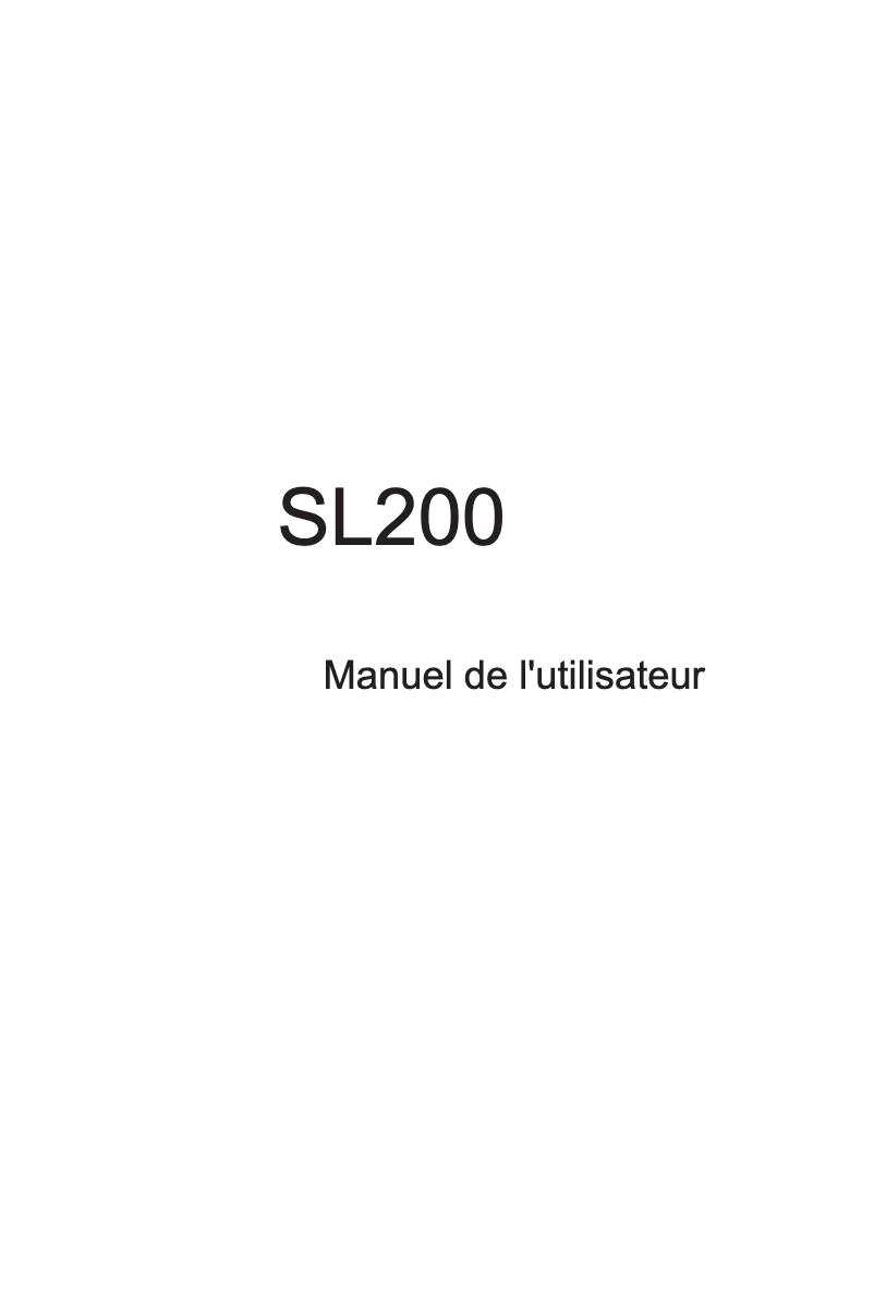 Page n°1 - Manuel utilisateur Asus SL200