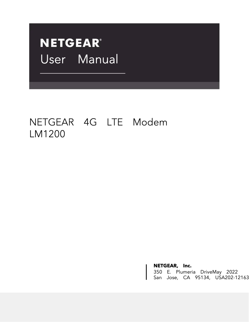 Page 1 de la notice Manuel utilisateur Netgear LM1200