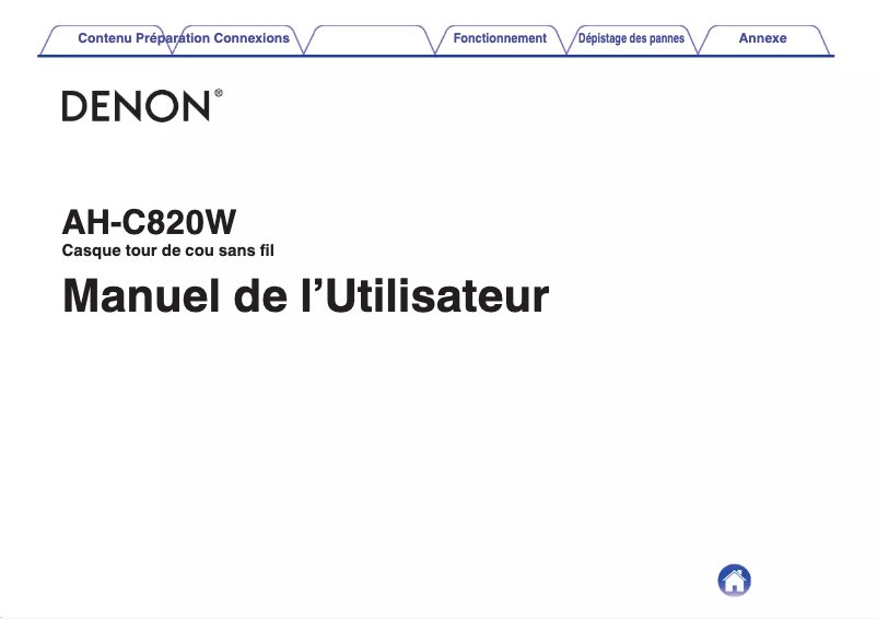 Image de la première page du manuel de l'appareil AH-C820W
