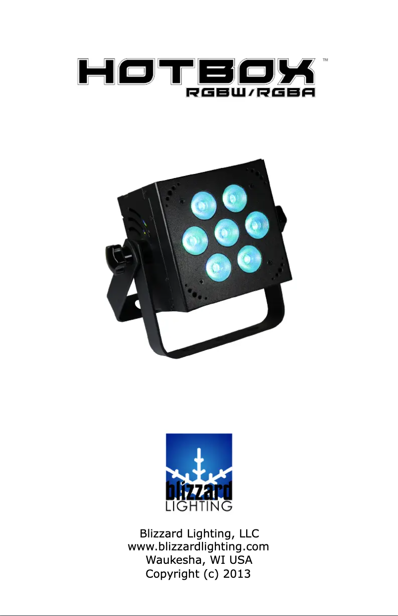 Image de la première page du manuel de l'appareil HotBox RGBA