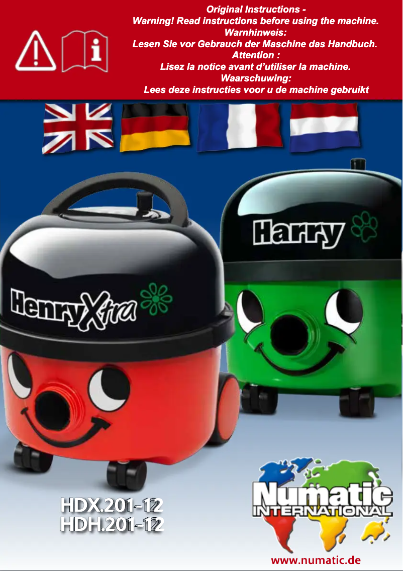 Page 1 de la notice Manuel utilisateur Numatic 900147