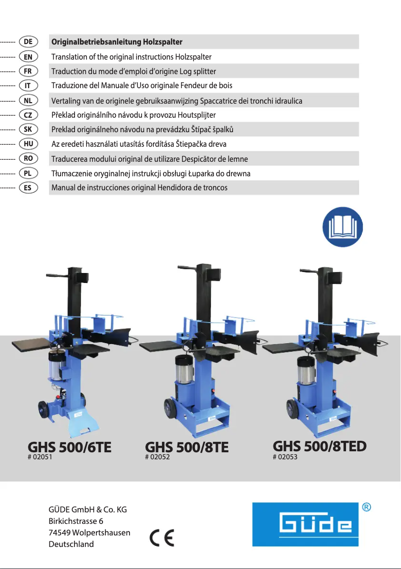 Page n°1 - Manuel utilisateur Güde GHS 500/8TE