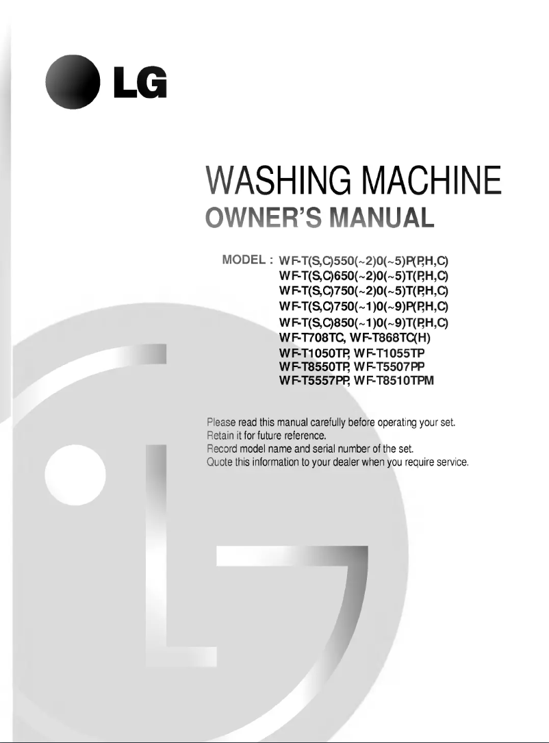 Image de la première page du manuel de l'appareil WF-T1055TP