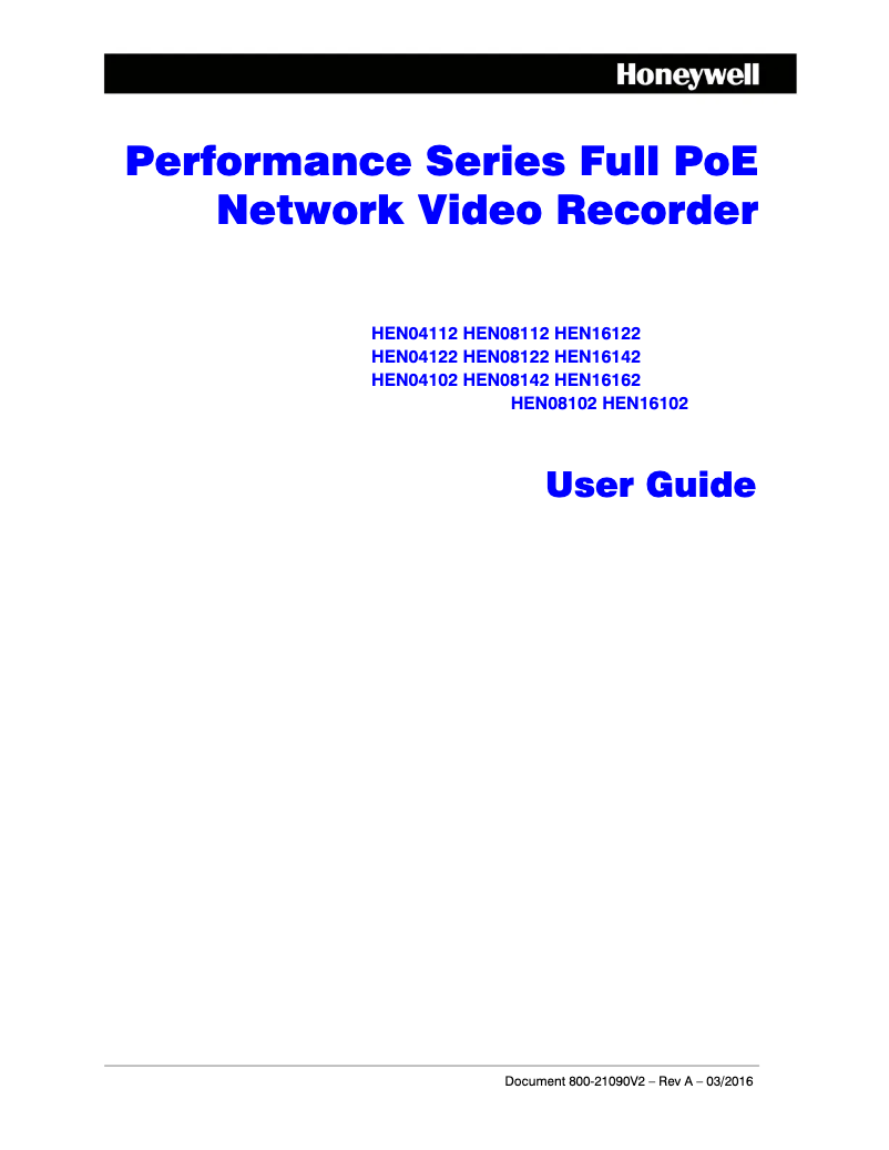 Page 1 de la notice Manuel utilisateur Honeywell HEN08112