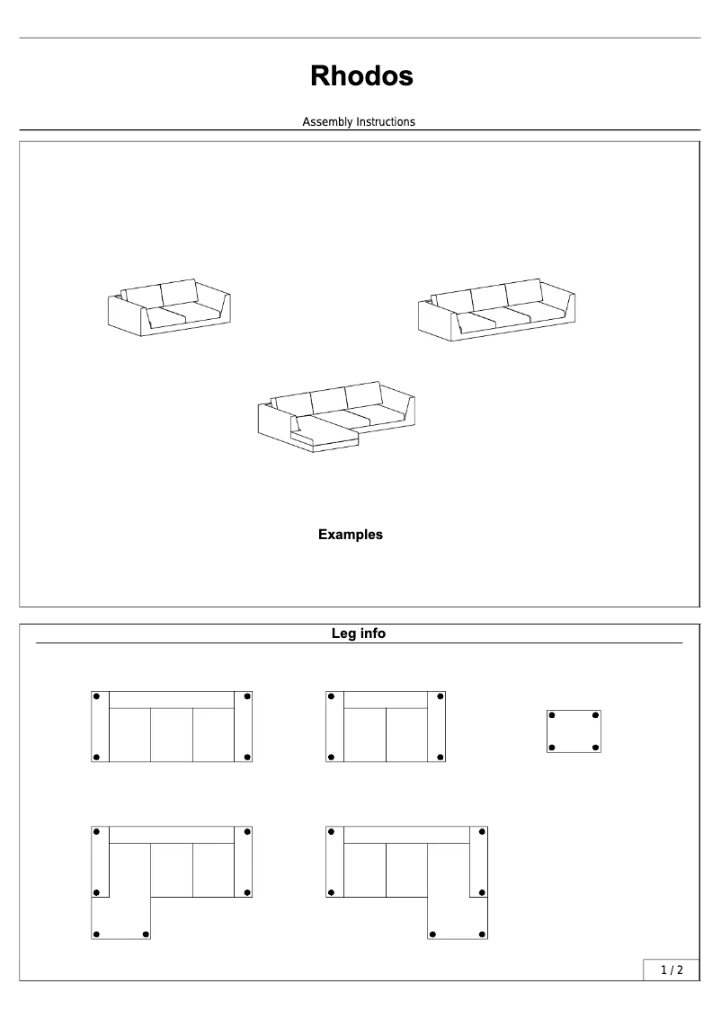 Page n°1 - Manuel utilisateur BoConcept Rhodos