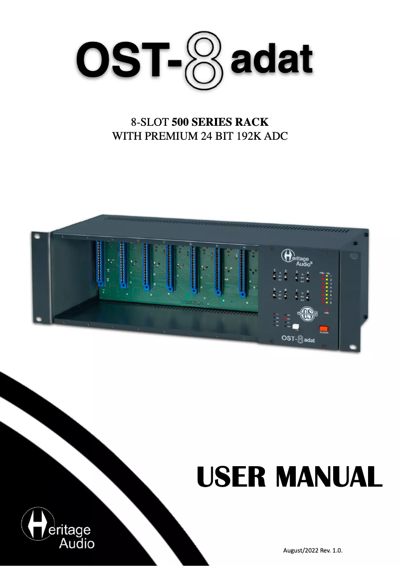Page n°1 - Manuel utilisateur Heritage Audio OST-8 adat