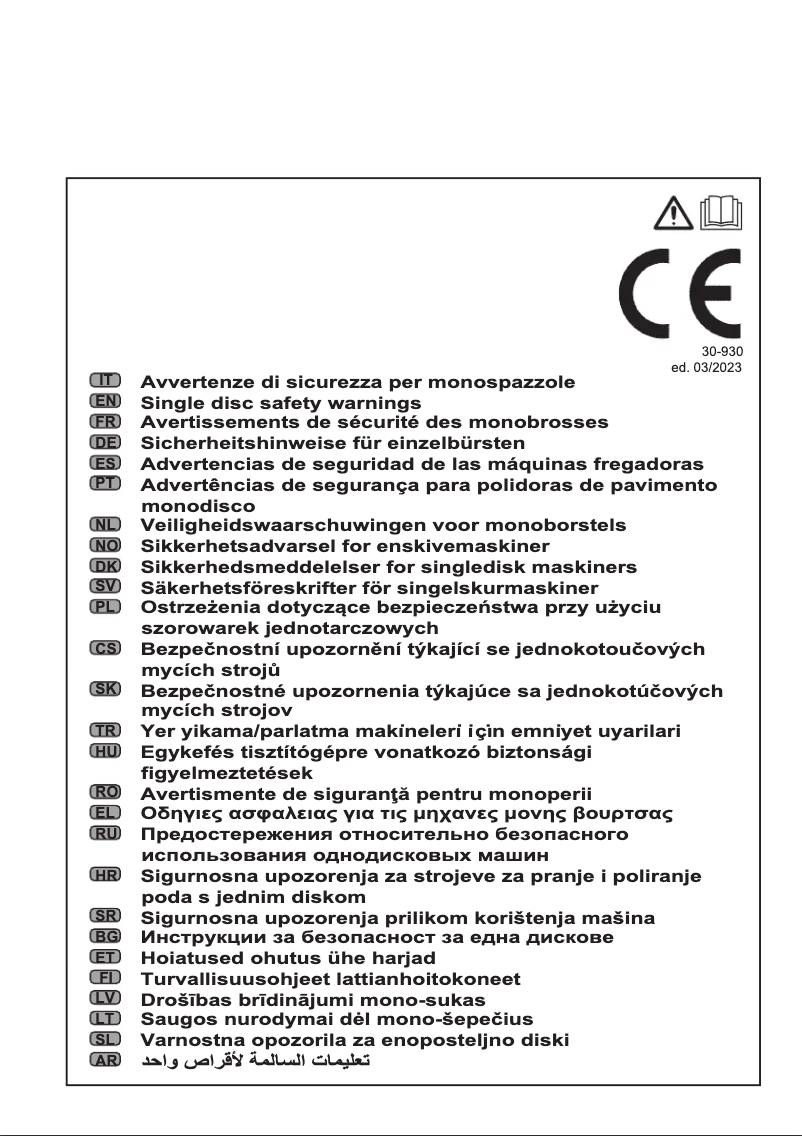 Page 1 de la notice Instructions de sécurité Ghibli & Wirbel O 143 S10