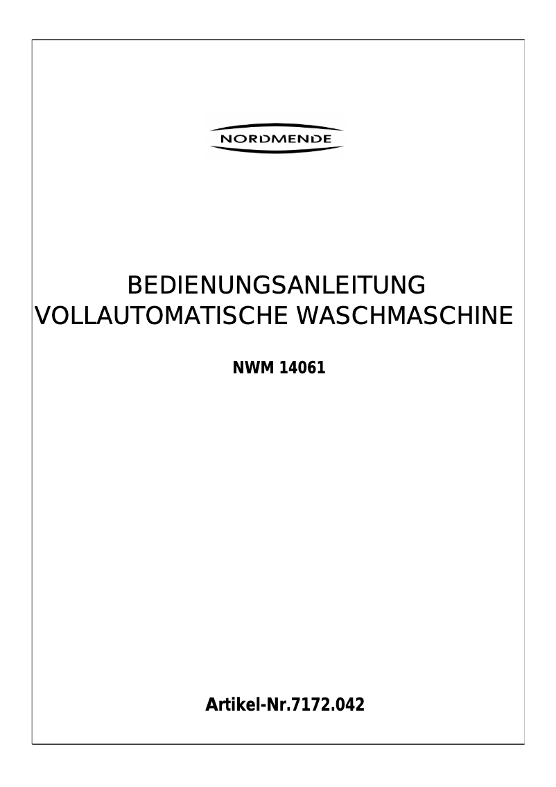 Image de la première page du manuel de l'appareil NWM14061