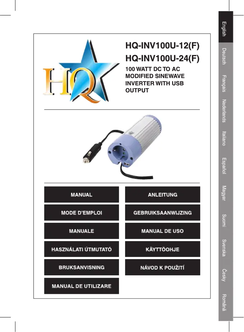 Image de la première page du manuel de l'appareil HQ-INV100U-24