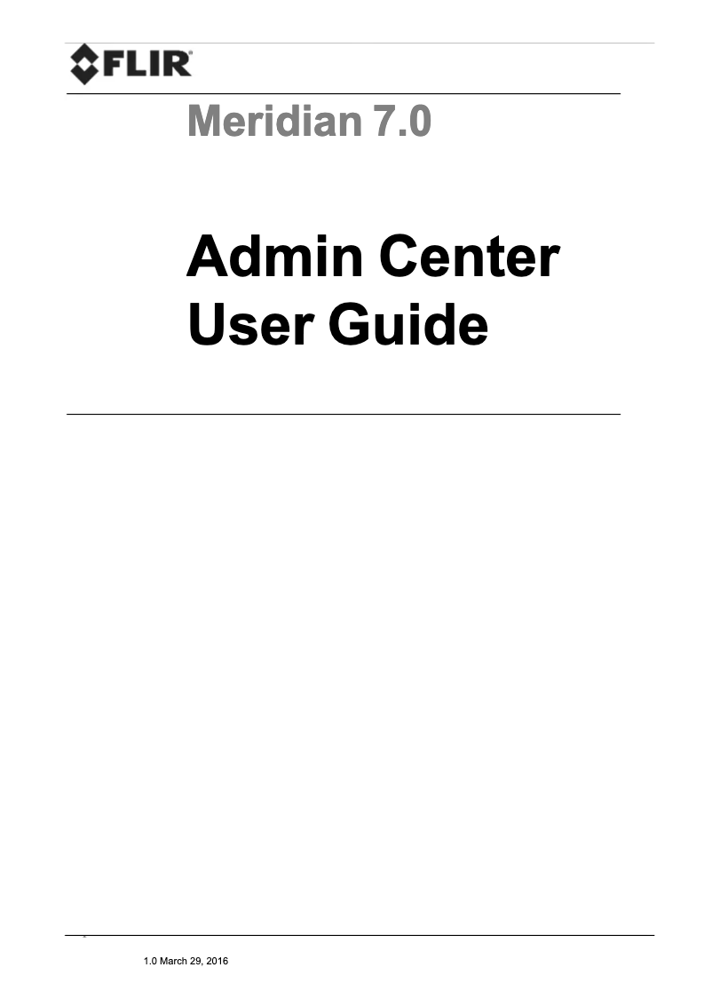 Page 1 de la notice Manuel utilisateur FLIR Meridian