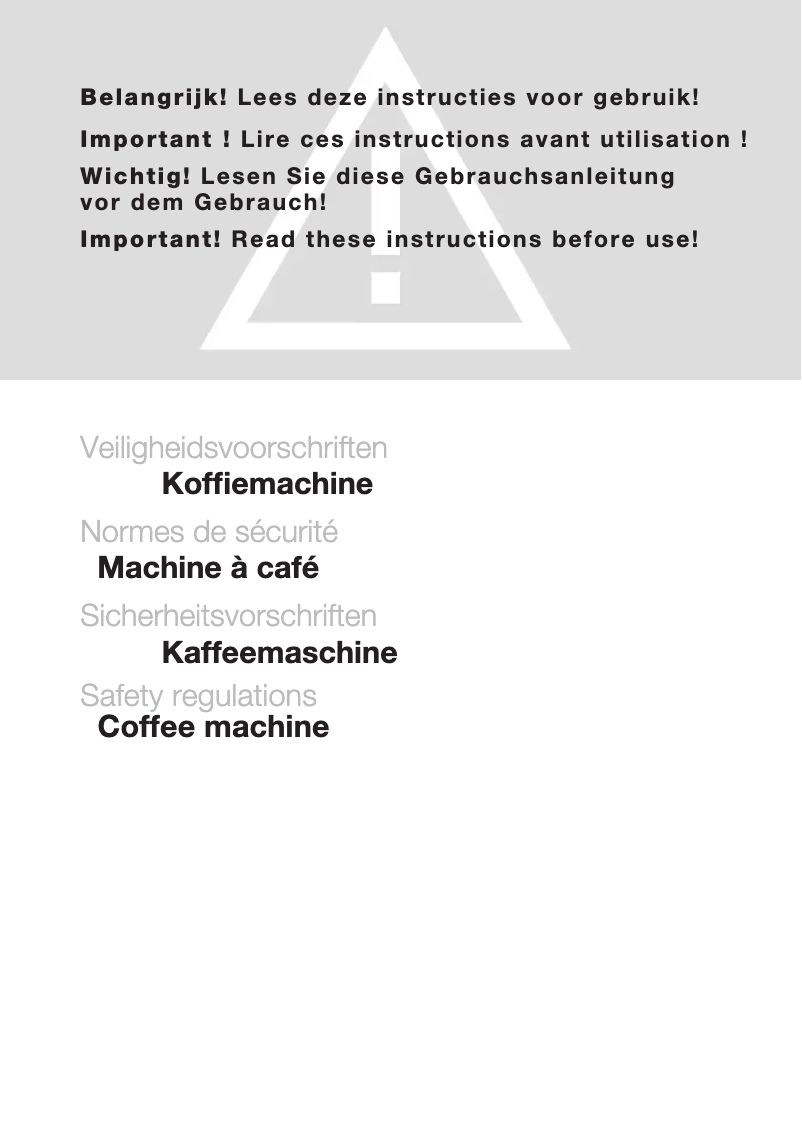 Page 1 de la notice Instructions de sécurité Atag CM4612D