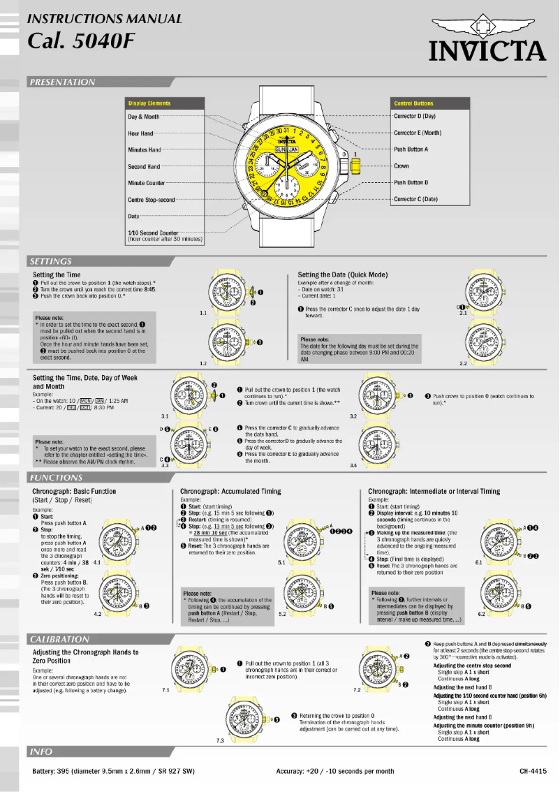 Image de la première page du manuel de l'appareil Subaqua 25430