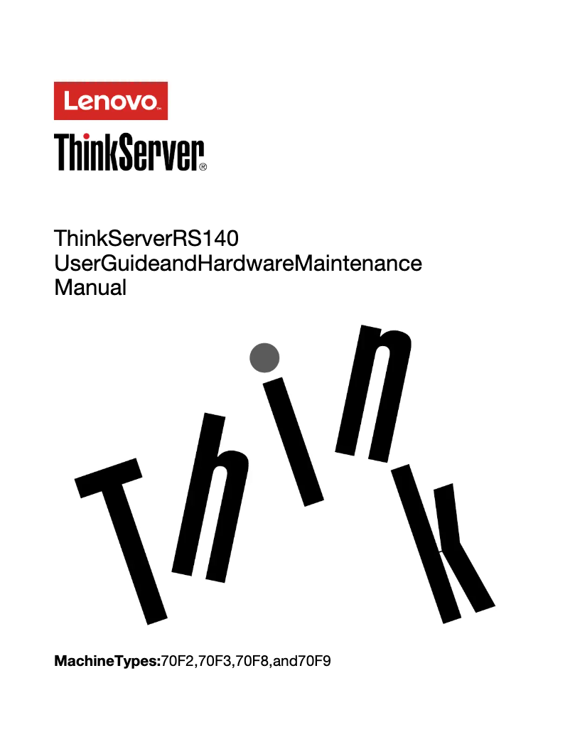 Image de la première page du manuel de l'appareil ThinkServer RS140