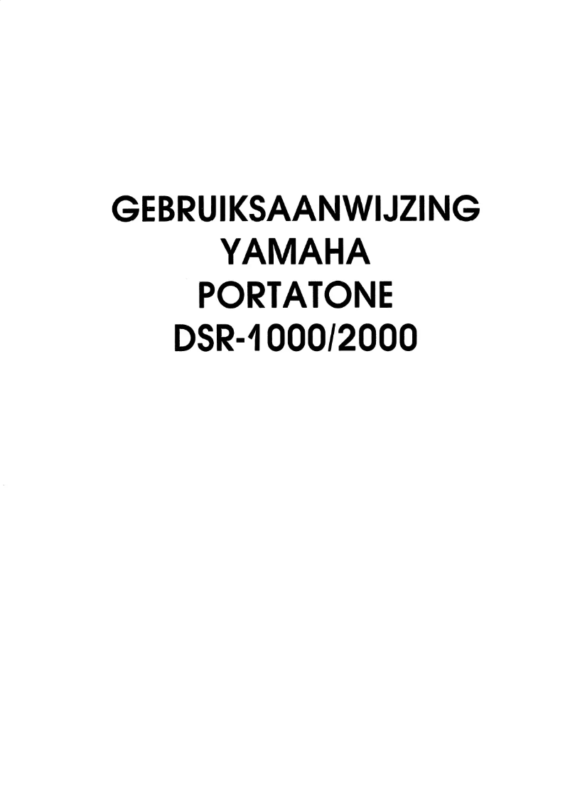 Image de la première page du manuel de l'appareil Portatone DSR-1000