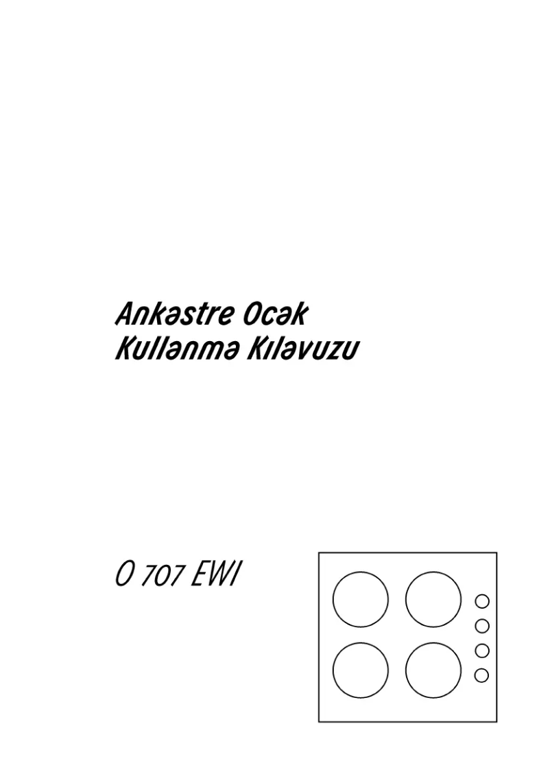 Page n°1 - Manuel utilisateur Arçelik O 707 EWI