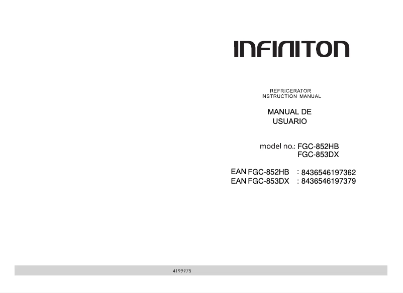 Page 1 de la notice Manuel utilisateur Infiniton FGC-853DX