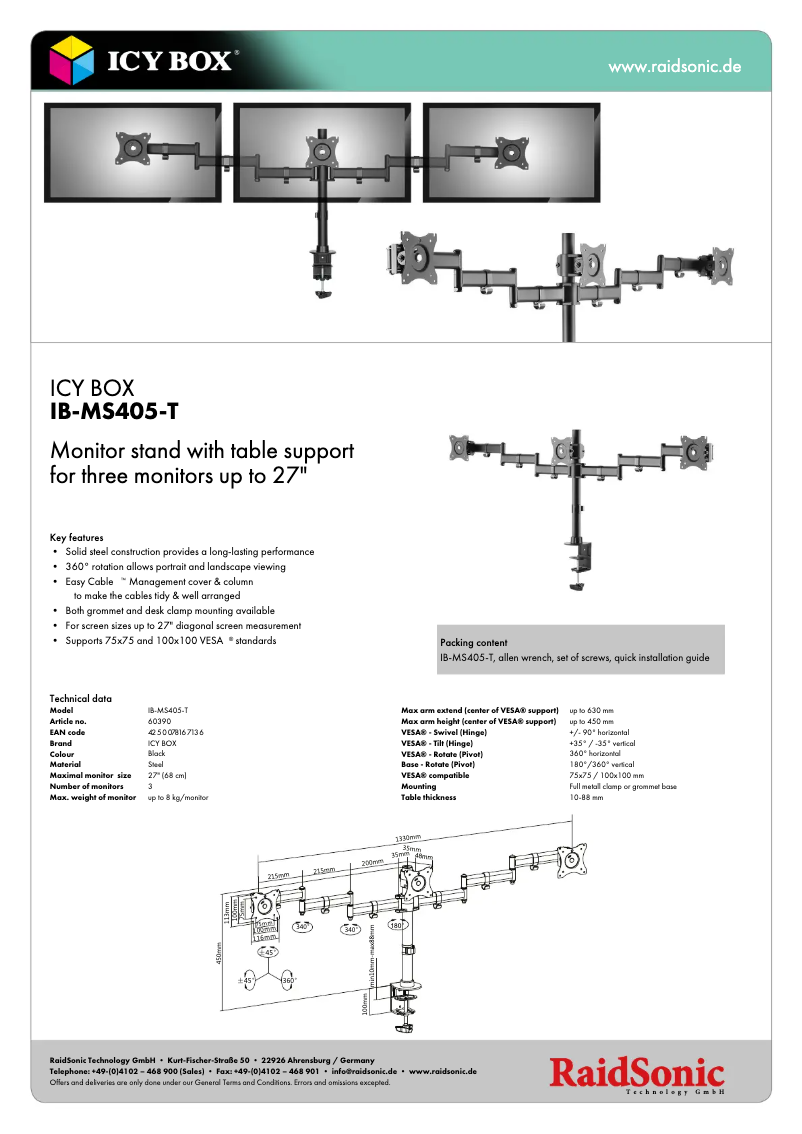 Image de la première page du manuel de l'appareil IB-MS405-T