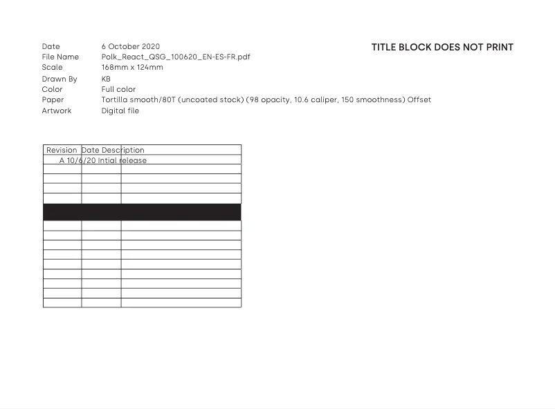 Image de la première page du manuel de l'appareil REACT Sound Bar