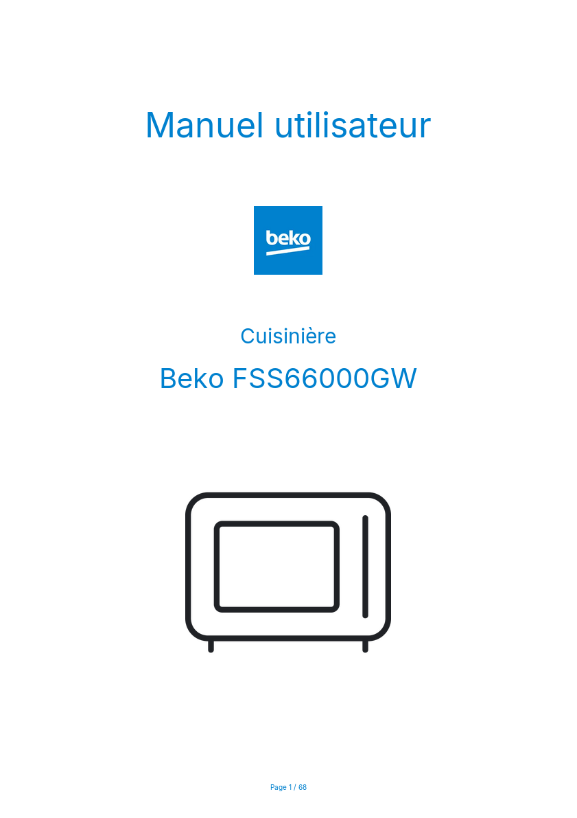 Image de la première page du manuel de l'appareil FSS66000GW