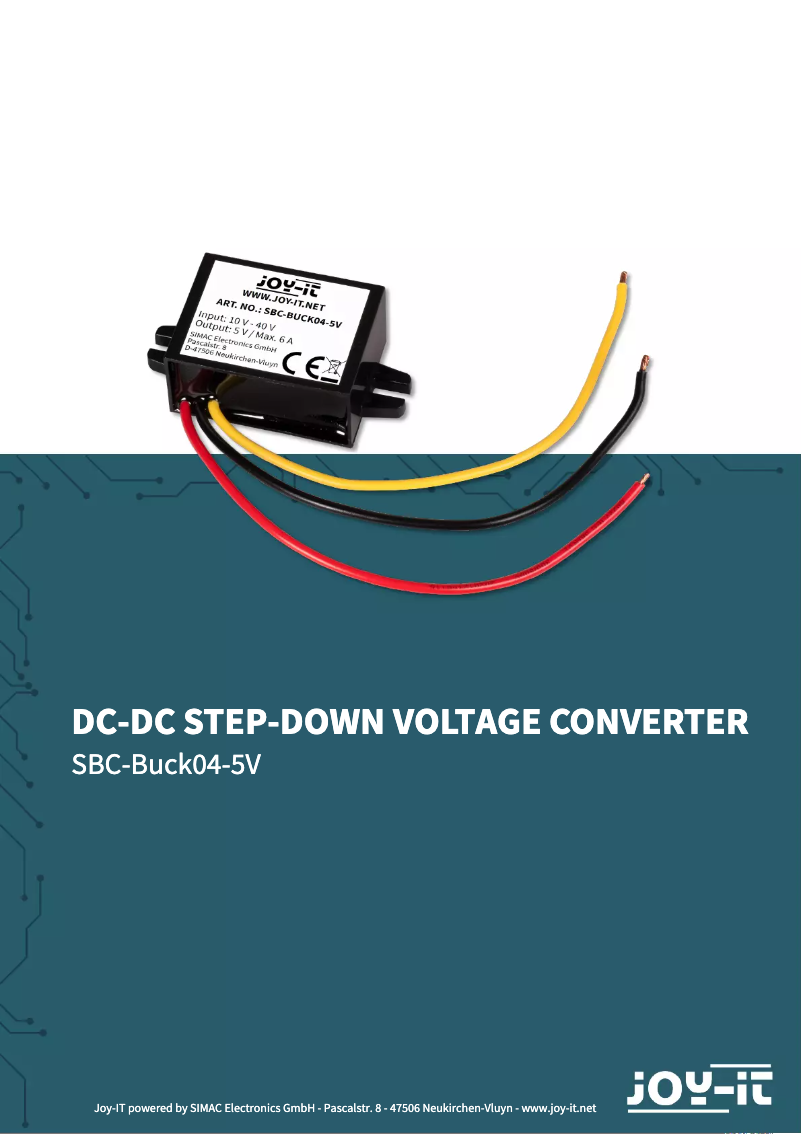 Page n°1 - Manuel utilisateur Joy-It SBC-Buck04-5V