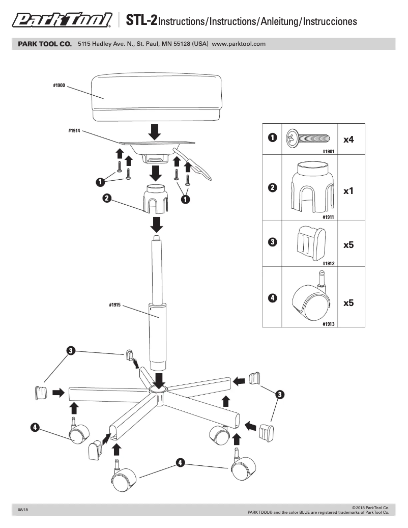 Page 1 de la notice Manuel utilisateur Park Tool STL-2