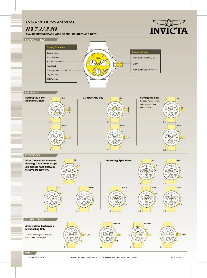 Page 1 de la notice Manuel utilisateur Invicta Wildflower 5377