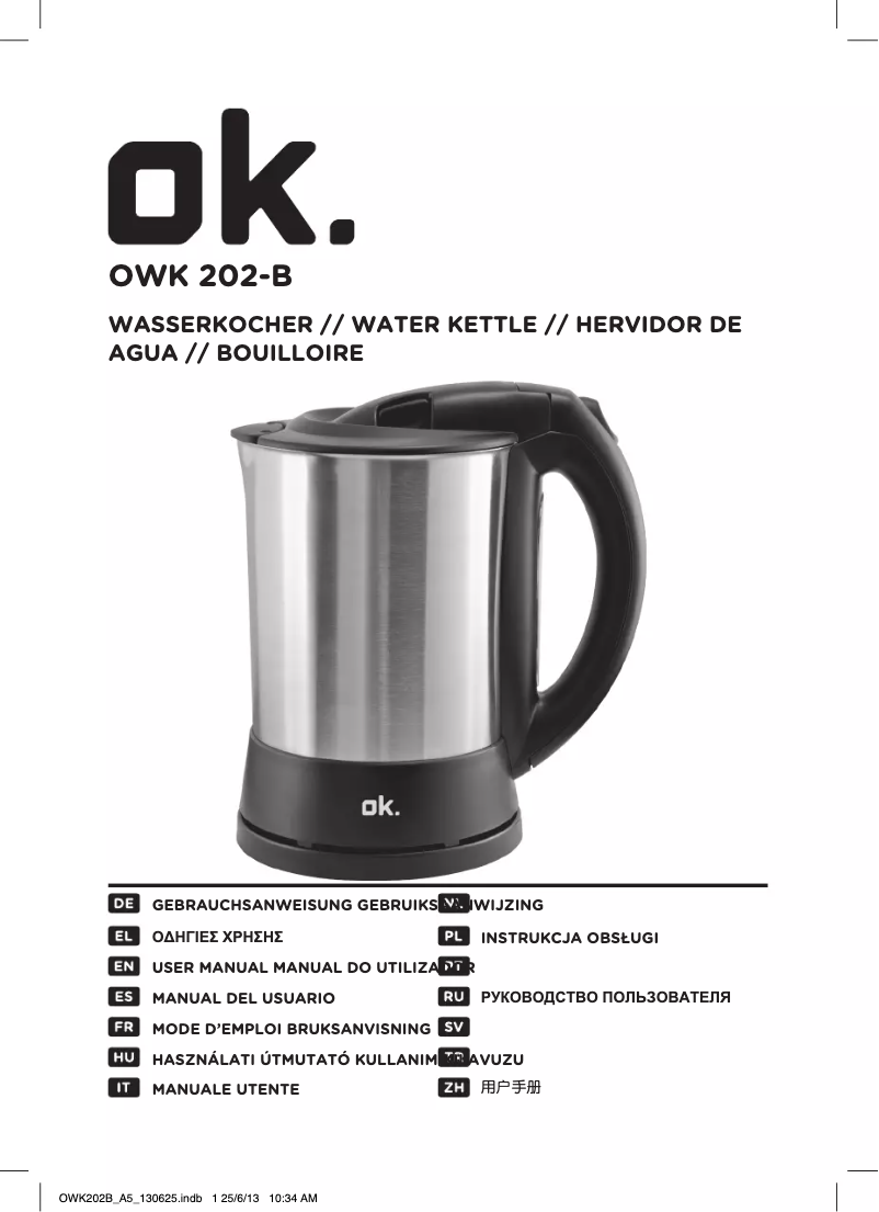 Page n°1 - Manuel utilisateur OK OWK 202-B
