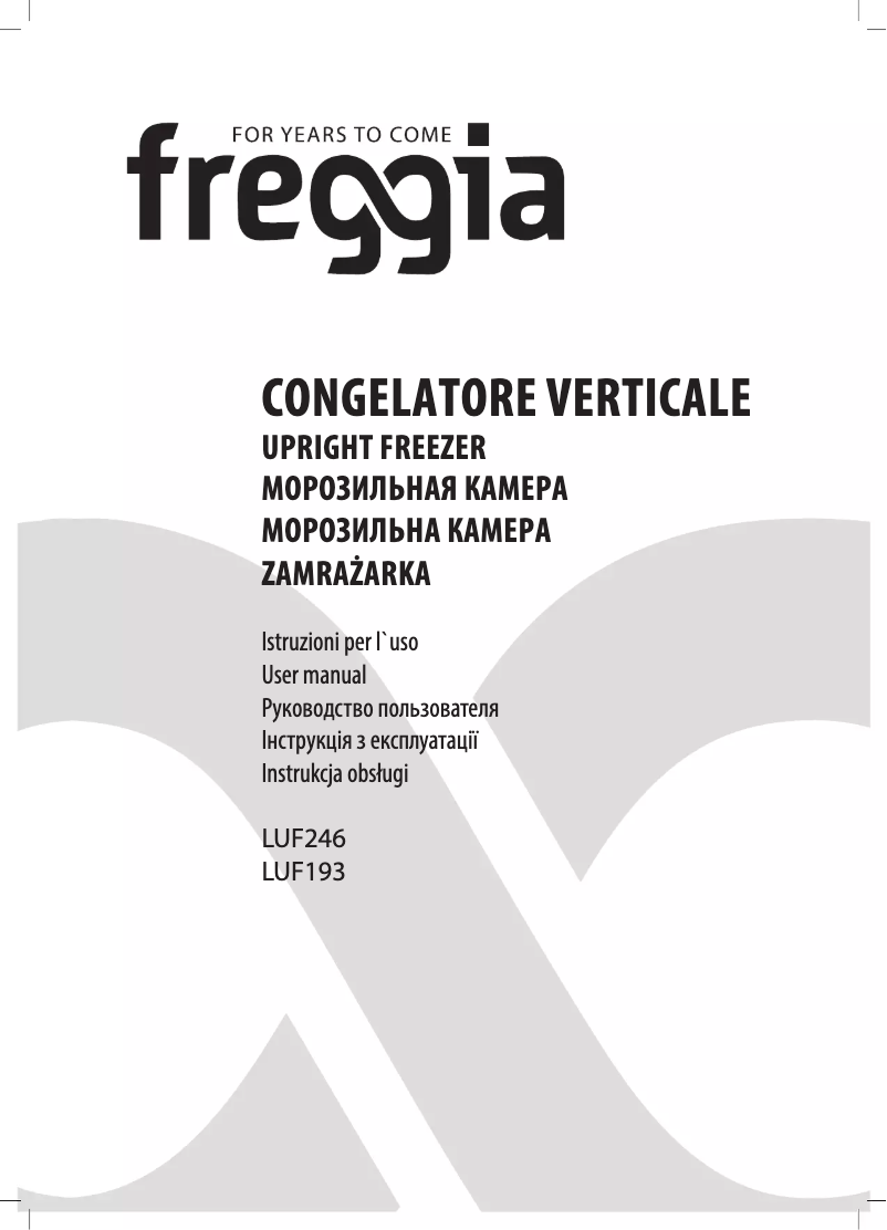 Page n°1 - Manuel utilisateur Freggia LUF193W