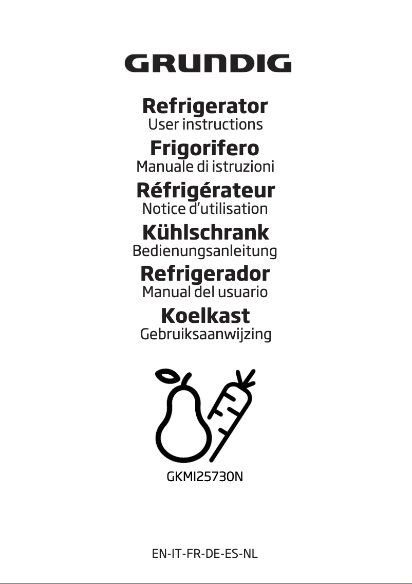 Page 1 de la notice Manuel utilisateur Grundig GKMI25730N