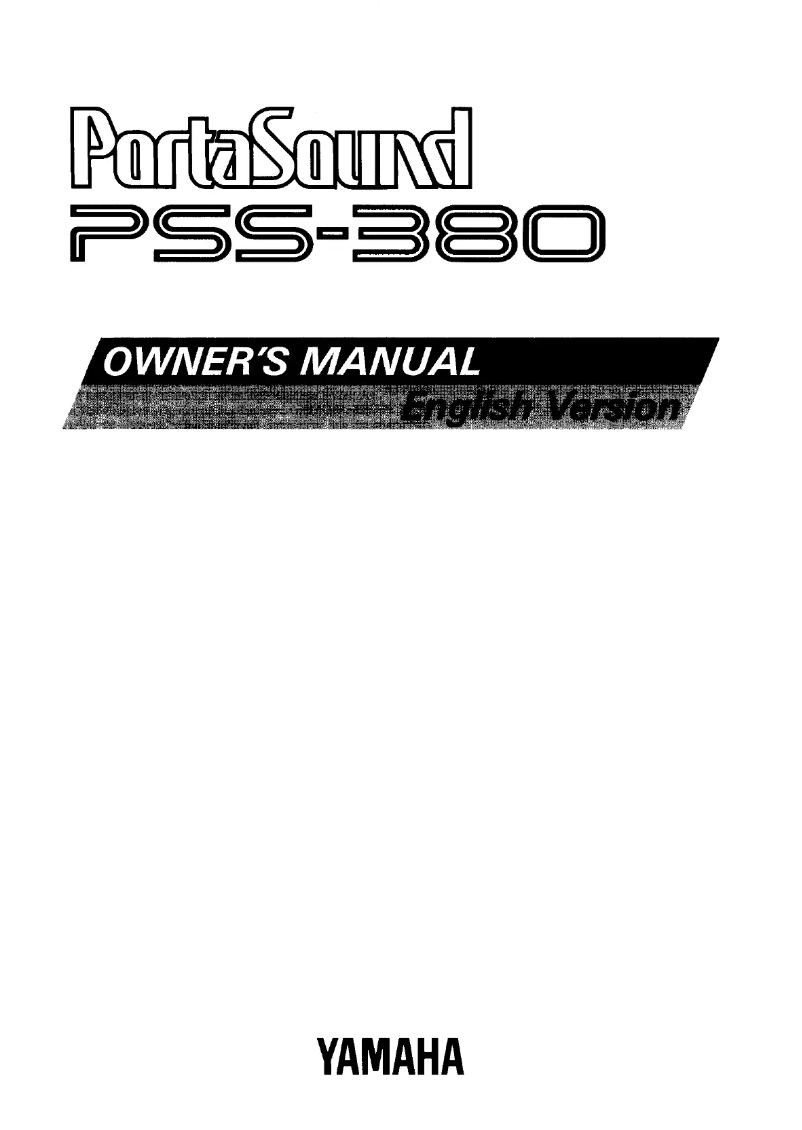 Page 1 de la notice Manuel utilisateur Yamaha PSS-380