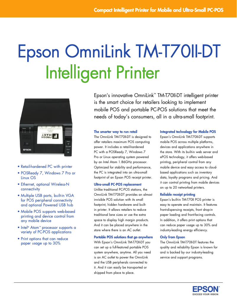 Image de la première page du manuel de l'appareil TM-T70II-DT