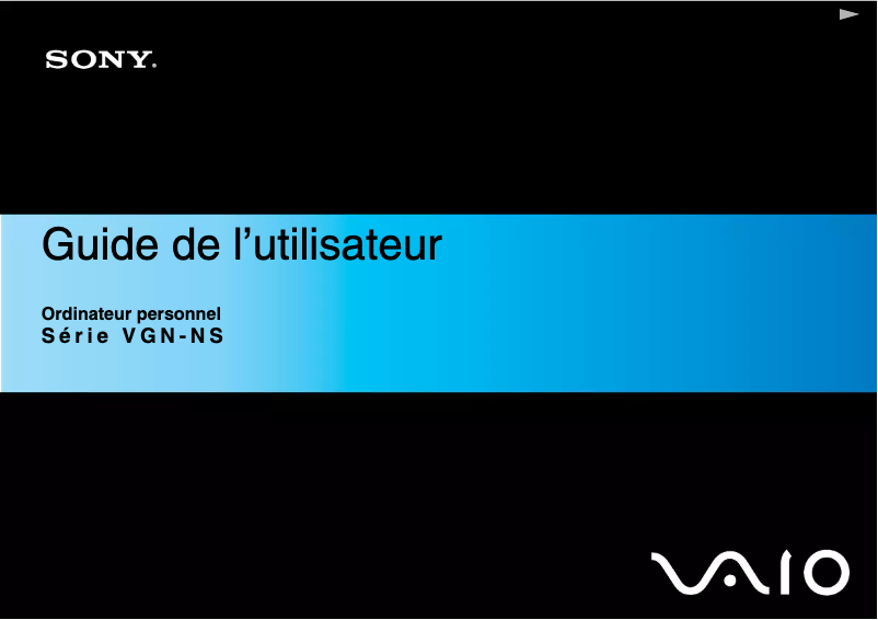 Page 1 de la notice Manuel utilisateur Sony Vaio VGN-NS255D