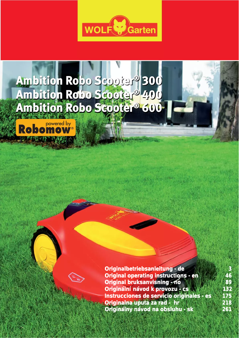 Page 1 de la notice Manuel utilisateur Wolf Garten Ambition Robo Scooter 400