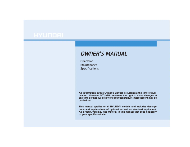 Page 1 de la notice Manuel utilisateur Hyundai Nexo (2022)