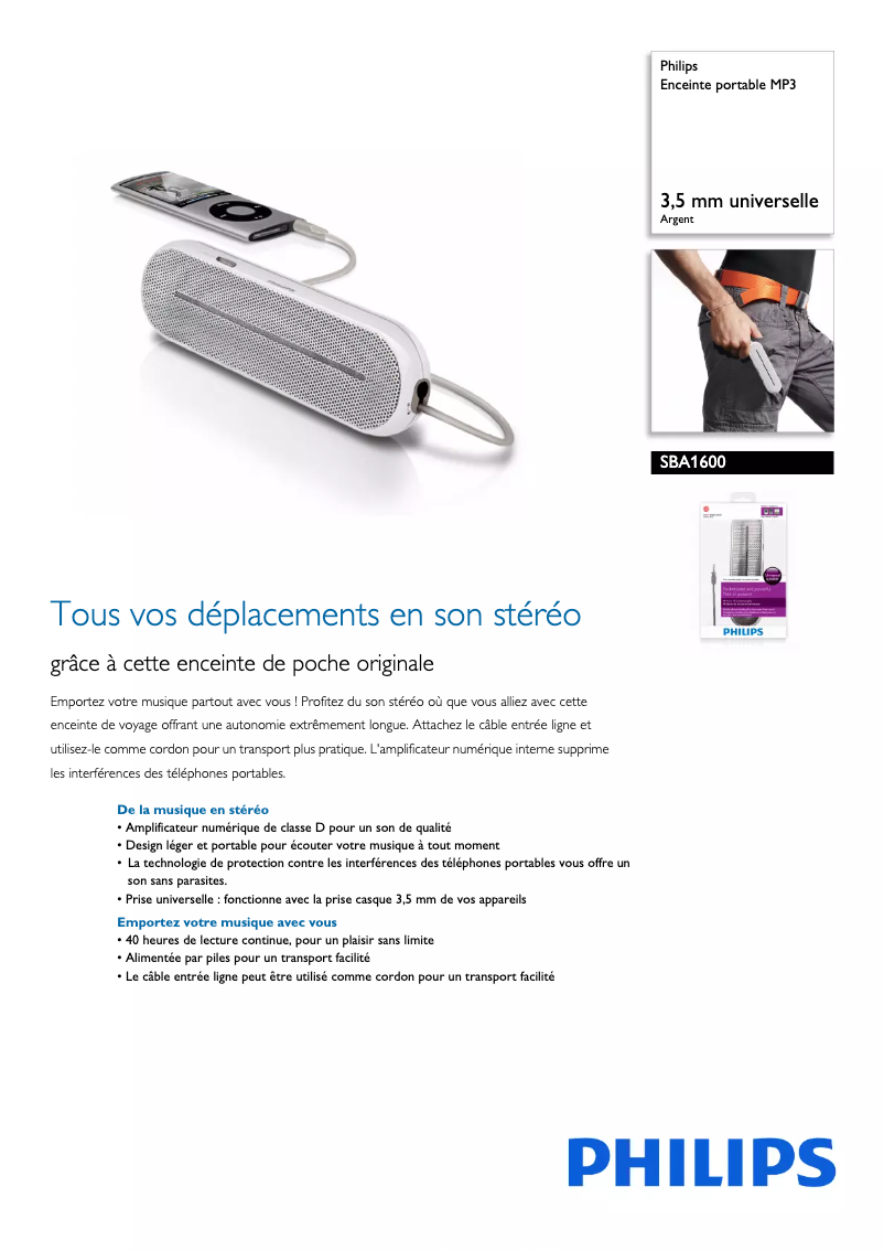 Image de la première page du manuel de l'appareil SBA1600