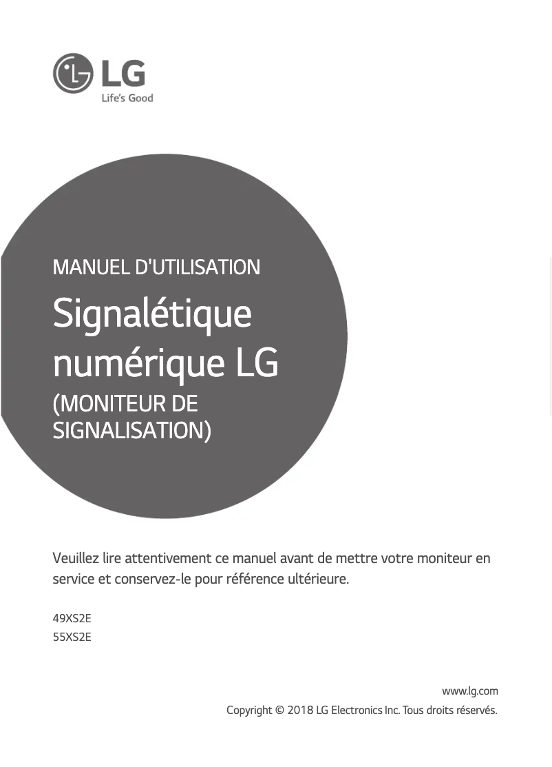 Página 1 del manual Manual de usuario LG 55XS2E