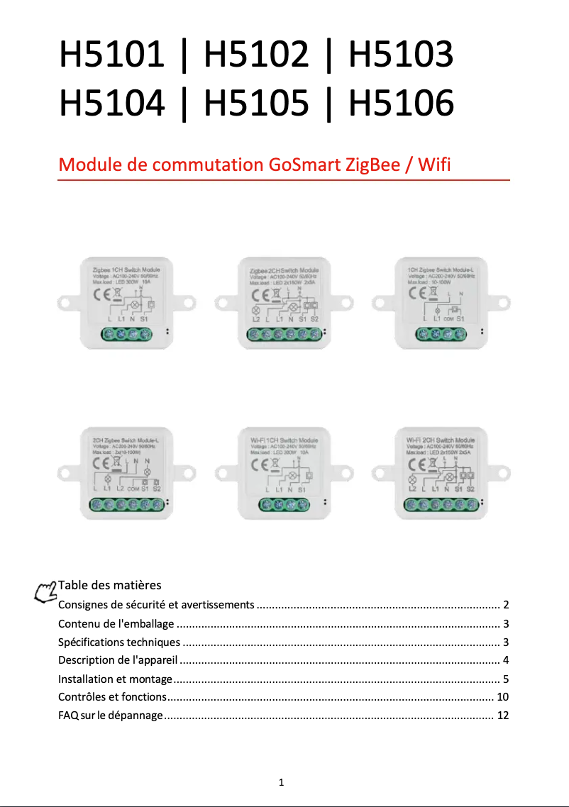Page n°1 - Manuel utilisateur Emos H5101