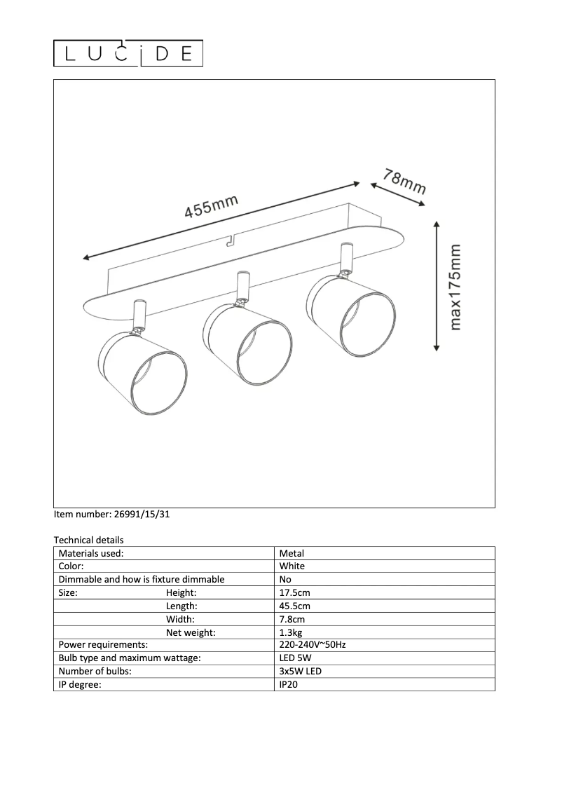 Image de la première page du manuel de l'appareil Heloïse 26991/15/31