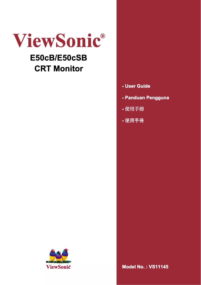 Page n°1 - Manuel utilisateur Viewsonic E50cSB