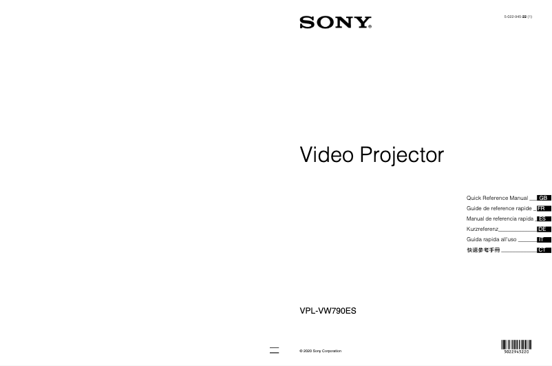 Página 1 del manual Guía de instalación Sony VPL-VW790ES