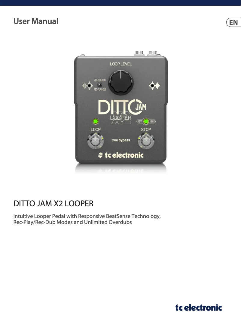 Page 1 de la notice Manuel utilisateur TC Electronic Ditto Jam X2 Looper