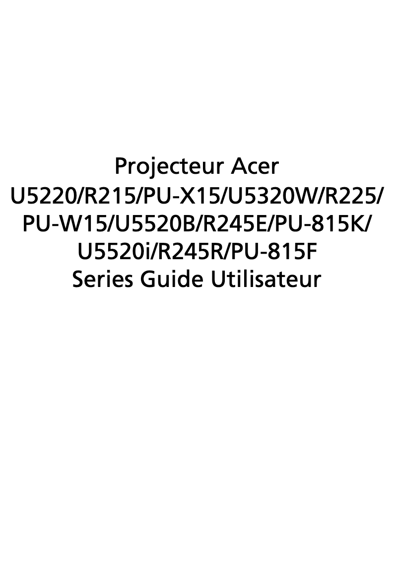 Image de la première page du manuel de l'appareil U5220