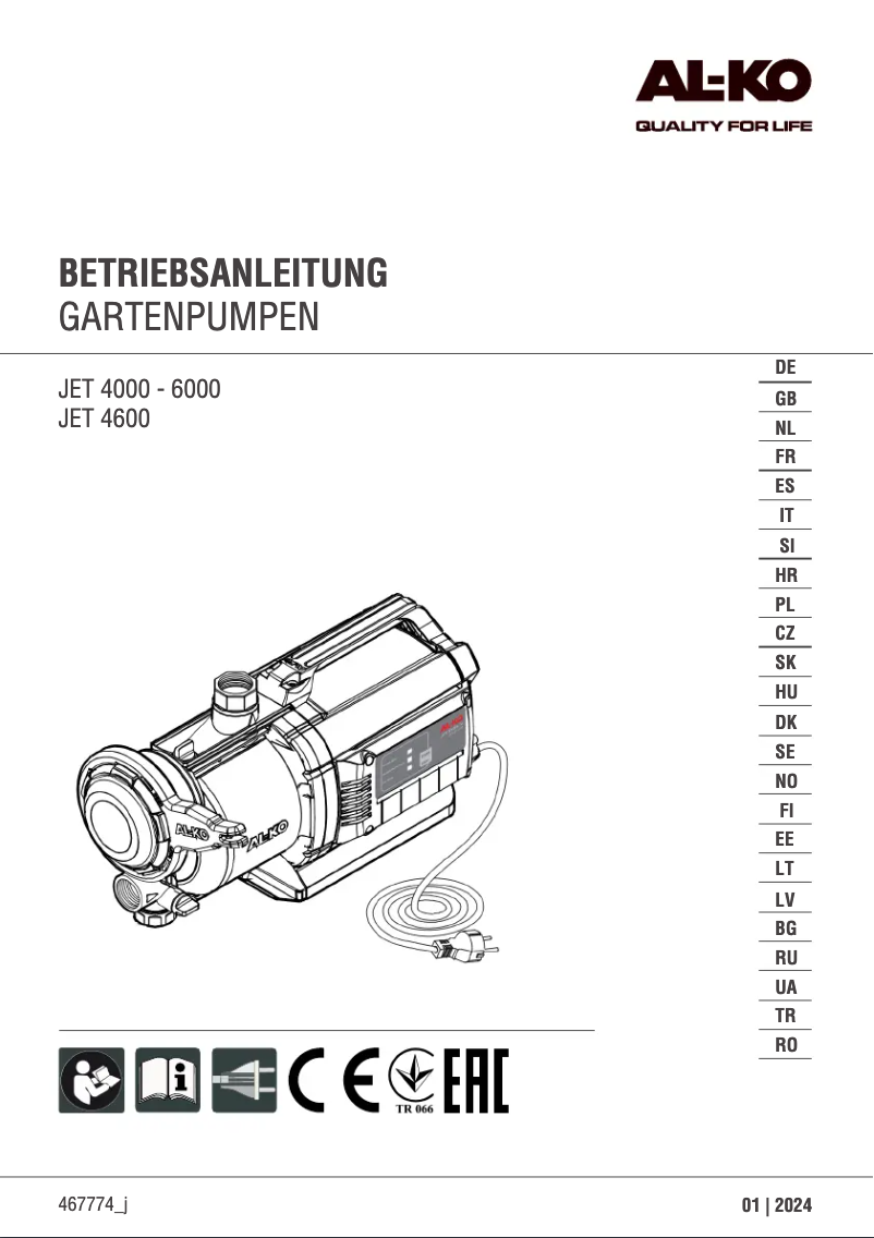 Página 1 del manual Manual de usuario AL-KO Jet 5000 Comfort