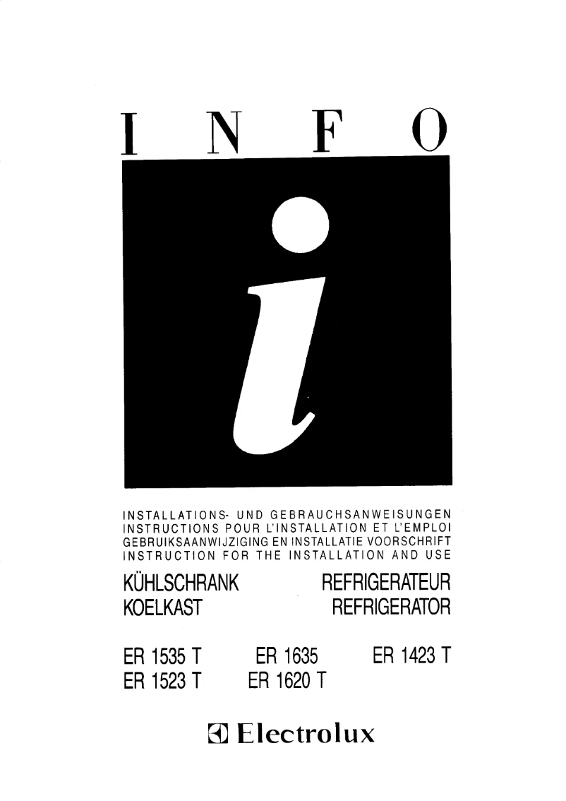 Page 1 de la notice Manuel utilisateur Electrolux ER 1535 T