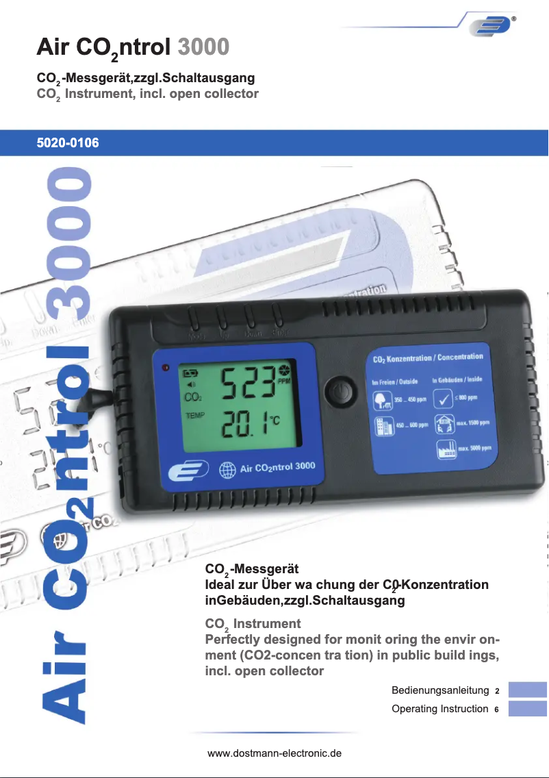Page n°1 - Manuel utilisateur TFA AirCO2ntrol 31.5000